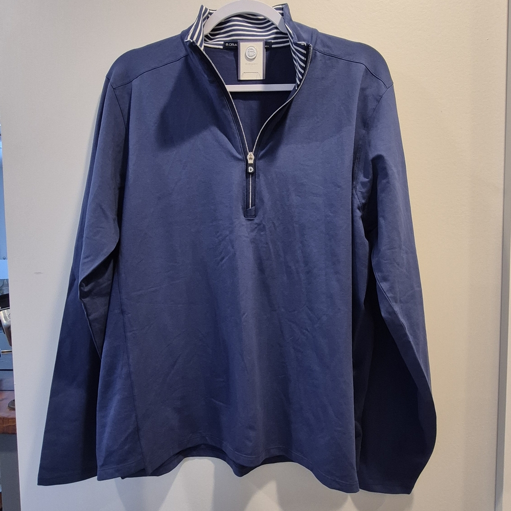 B Draddy Jack 1/4 Zip Pullover Top Medium NWT Regal Blue